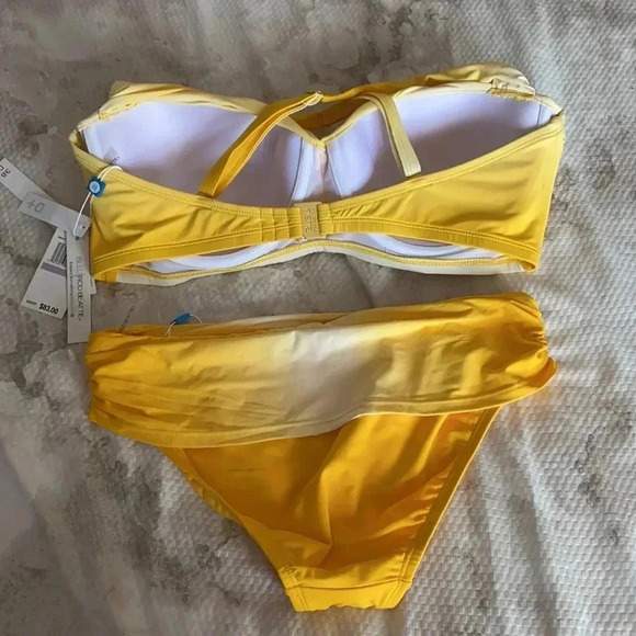 Bleu Rod Beattie Sunset Yel Ombre Ruched Bikini Top Size 38D Bottom Size 4 - Picture 8 of 11